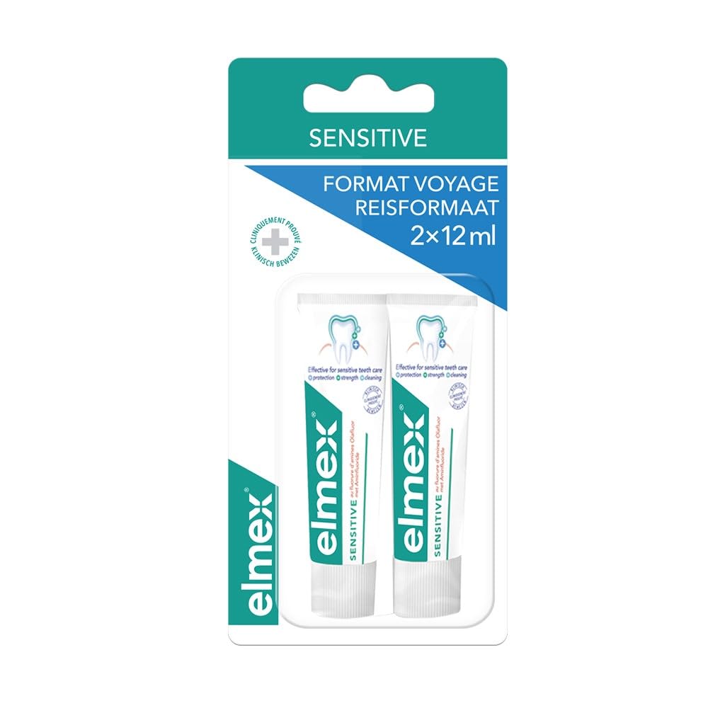 Elmex Sensitive Toothpaste Travel Tubes 2 x 12ml