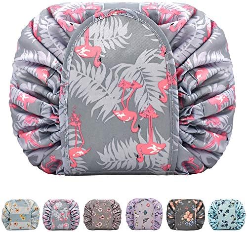 TOPSEFU Lazy Drawstring Make up Bag Portable Large Travel Cosmetic Bag Pouch Travel Makeup Pouch Storage Organiser For Women Girl (bird)