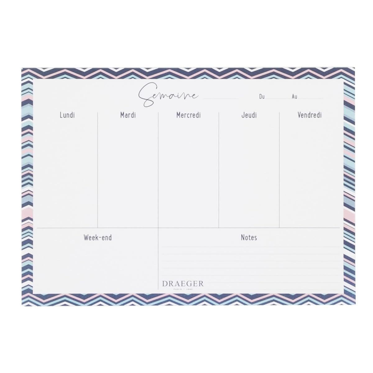 DRAEGER PARIS – Weekly Planner – 28 x 20 cm – Multi-Coloured – Organisation, Week, Planner, Idea for Family, Friends, Christmas Gift