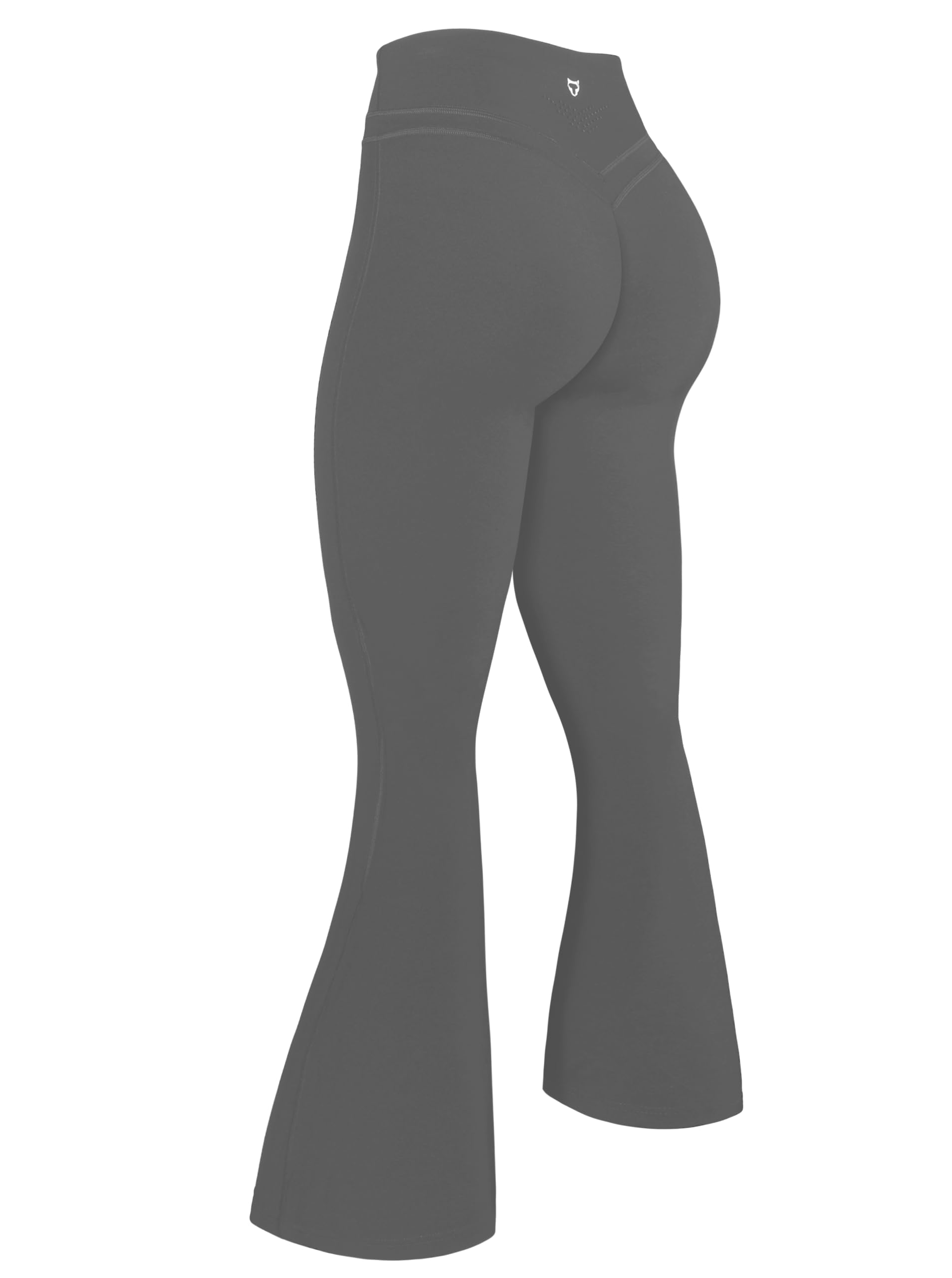 Photo 1 of ***MINOR RIP***TomTiger High Waist Flare Yoga Pants for Women Bootcut Workout Stretch Tummy Control Leggings 30'' (Flare Dark Gray-Laser,S)