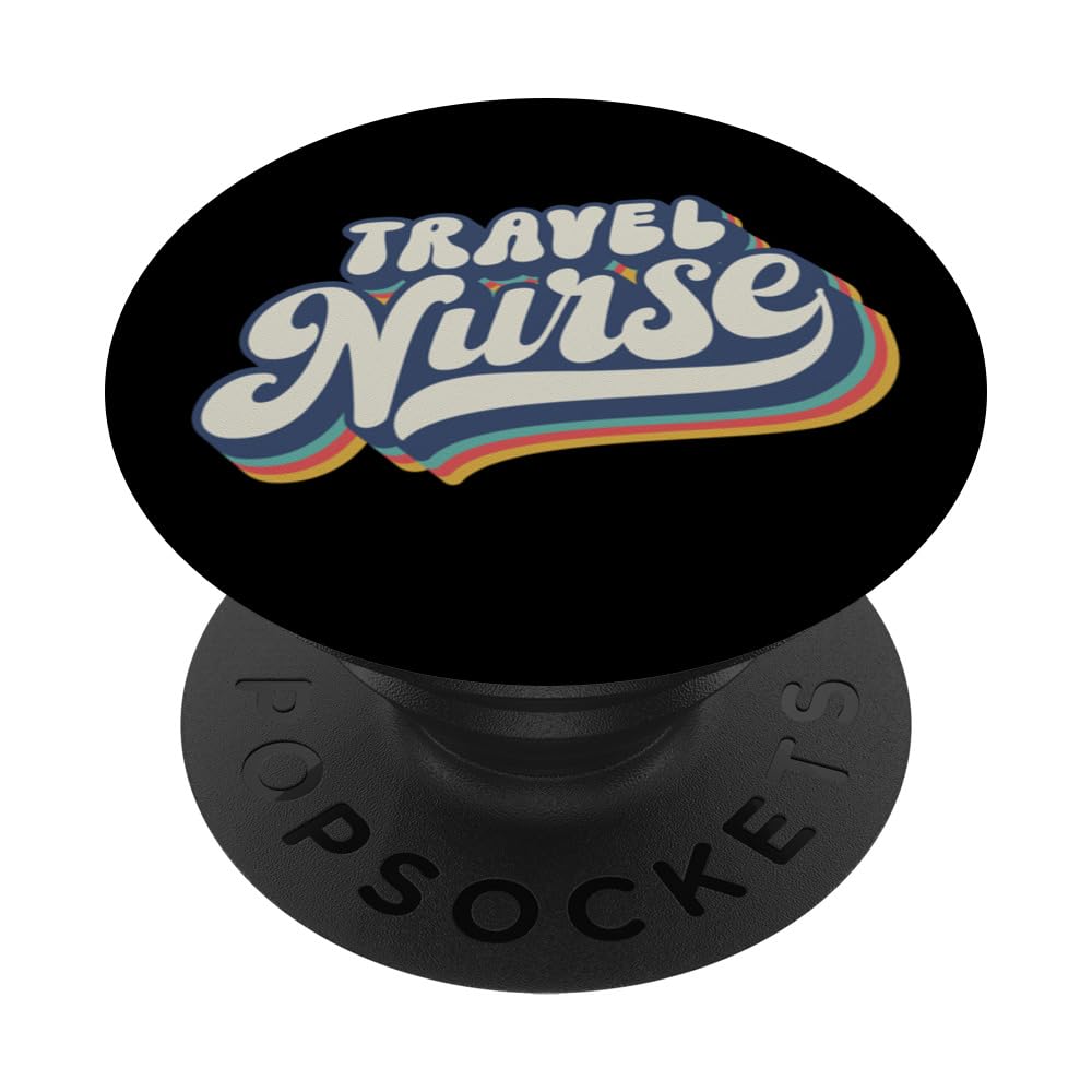 Travel Nurse Retro Groovy Vintage Nursing PopSockets Swappable PopGrip