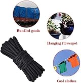 Lefute 2x 10M 8MM Black Cotton Rope Cord Multi-Purpose Craft Twine Thick Natural view 3