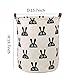 Large Storage Bin ,Ramie Cotton/ Canvas Fabric Folding Storage Basket With Handles- Toy Box/ Toy Storage/ Toy Organizer for Boys and Girls - Laundry Basket/ Nursery Hamper (Bunny)