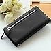 BaoLan Women's Wallets Leather Wristlet Clutch Long Wallet Card Holder with Wrist Strap Wallets for Women Black