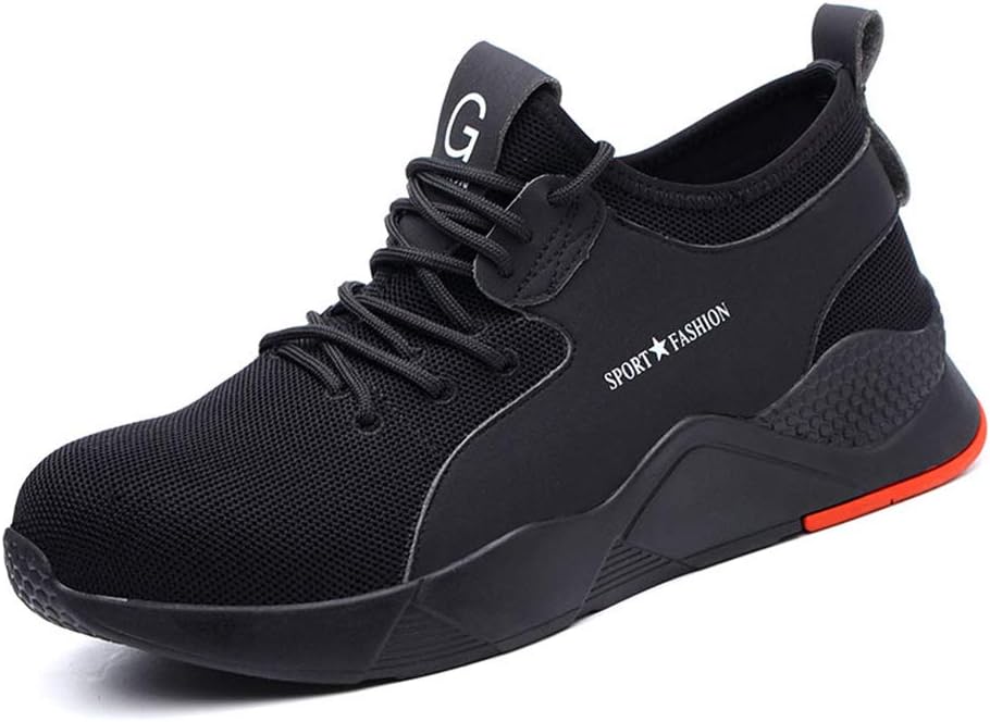 HHYHOME Mens Steel Toe Safety Shoes Womens Lightweight Breathable Mesh Sneakers Anti Puncture Anti Slip Casual Work Shoes Anti-Smash Industrial Construction Sneakers Outdoor Sport Shoes