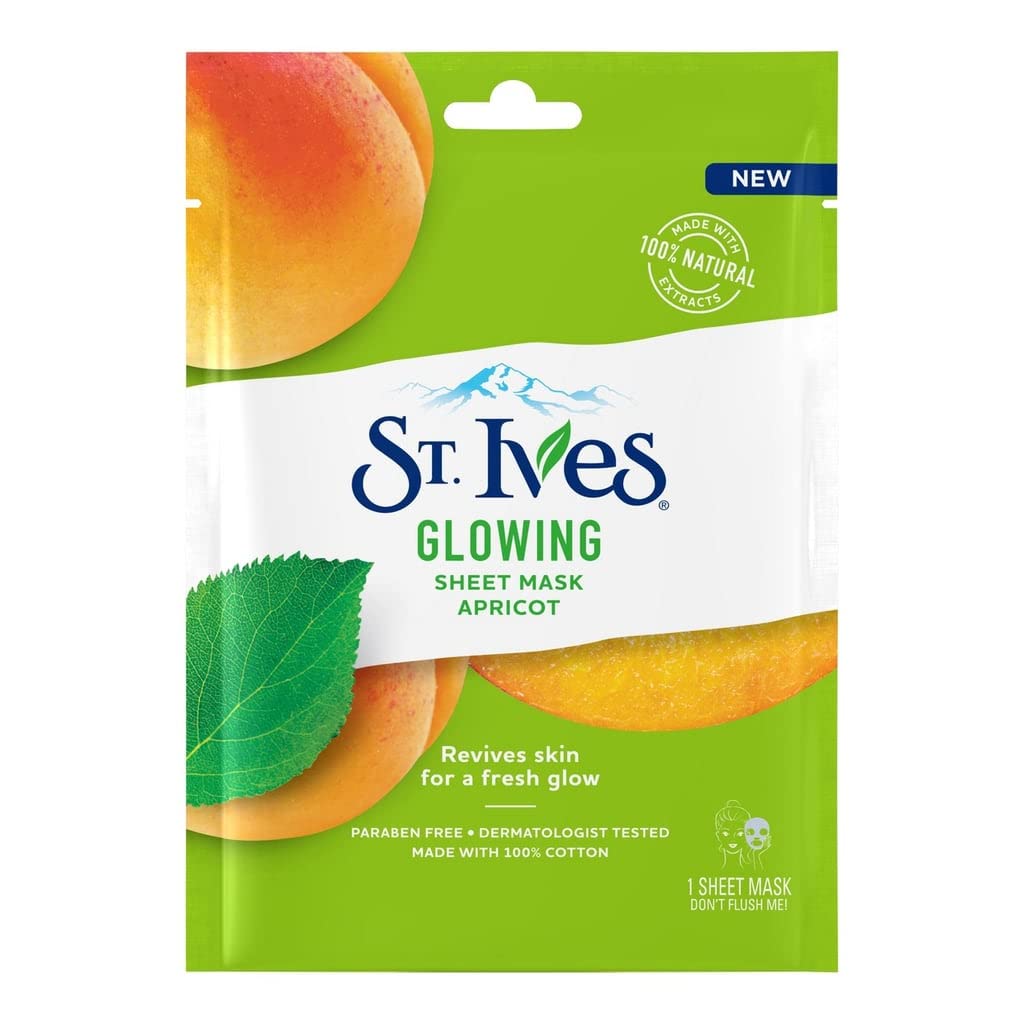 St Ives 23ml Sheet Mask Glowing Apricot (Pack of 6), Green