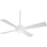 Minka-Aire F521L-WHF Aluma 52 Inch Ceiling Fan with Integrated LED Light in Flat White Finish