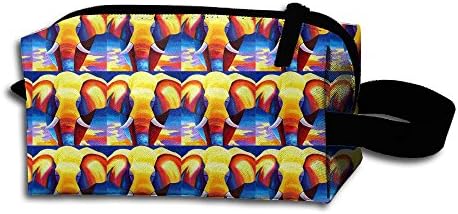 BagsColor Art Elephants Pattern Storage Cosmetic Bag Portable Travel Makeup Bag Packing Pouches