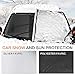 Windshield Snow Cover, KKTICK Car Windshield Covers for Ice Snow Frost Full Protection, Windscreen Winter Cover with Side Mirror Covers and Hooks, Fit for Cars Trucks Vans and SUVs (85 x 50 inch)