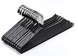 Bekith 20 Pack Slack Pant Hangers, Open Ended Easy Slide Organizers, Chrome and Black Friction (Kitchen)