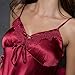 SUNBABY Women Sexy Silk Satin Robe Camisole Pajama Dress Two Piece Suit Sleepwear (M, Burgundy)