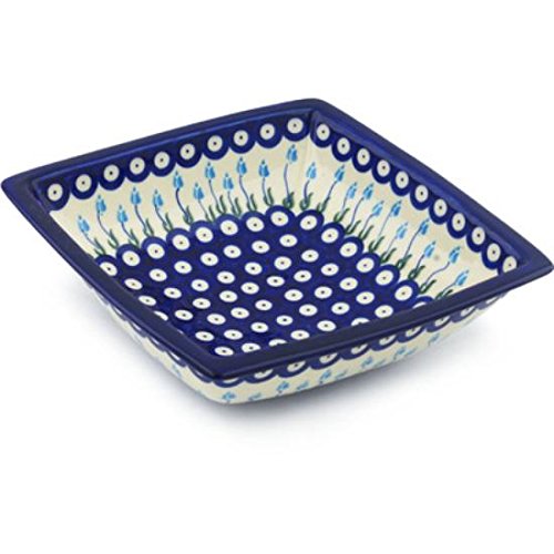 Click Here to See More Images Ceramika Bona H1296H Polish Pottery Ceramic Square Bowl Hand Painted, 9-Inch
