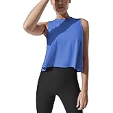 Mippo Crop Tops for Women Womens Workout Tops Flowy Cropped Tank Tops Athletic Shirts