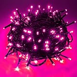 Pooqla Pink String Lights, 200 LED 66 ft Indoor and