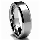 6MM Tungsten Satin Men's Wedding Band Ring Size 5-16