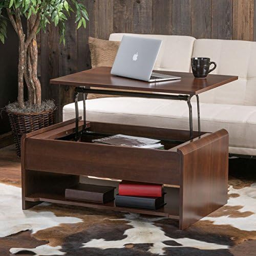Home Nathaniel Wood Lift-Top Storage Coffee Table