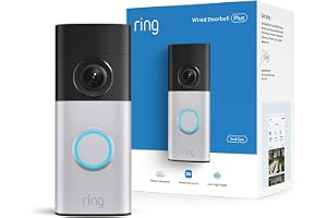 Ring Wired Doorbell Plus (newest model), Home or business security, Retinal 2K with wide-angle video, 4x Enhanced Zoom, and L