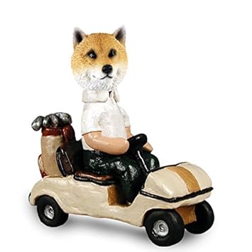 Amazoncom Shiba Inu Golf Cart Doogie Collectible Figurine