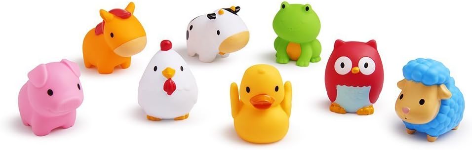 Munchkin Floating Farm Animal Themed Bath Toys Eight Pack
