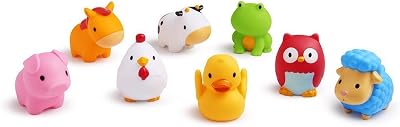 Munchkin Floating Farm Animal Themed Bath Toys Eight Pack