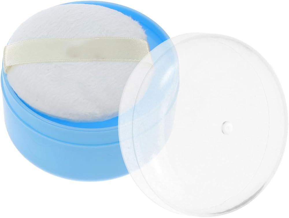 SUPVOX Talcum Powder Puff Case with Sifter & Thick Puff Baby Body Powder