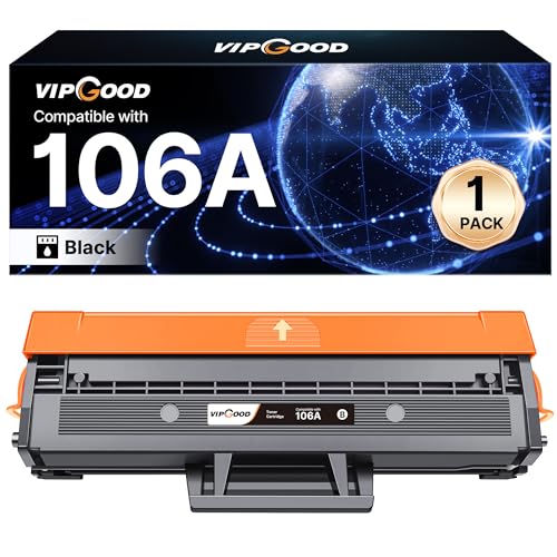 VIPGOOD 106A W1106A Toner with Chip Compatible for HP 106A W1106A Toner Cartridge for Laser MFP 137fnw 137fwg 135a 135r 135w 135wg 107w 107a 107r (Black, 1-Pack)