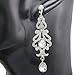 Silver Earrings Q&Q Fashion Art Deco 20s 30s Flapper Gatsby Austria Crystal Bridal Silver Dangle Earrings
