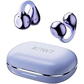 MZYQCY Open Ear Earbuds,Clip On Earbuds with Microphone,Wireless Bluetooth 5.4 Headset Sport Earphones for Running Gym,Sweatproof, Secure Fit for Work,Travel,Gift(Purple)