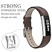 For Fitbit Alta HR and Alta, Snowcinda Accessories Leather Bands for Fitbit Alta HR and Alta, Watch Band Style, Dark Brown
