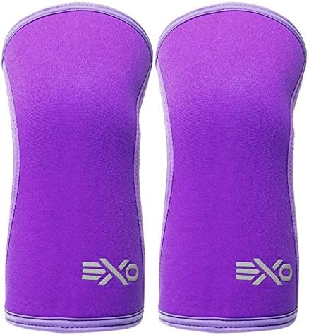 EXO Knee Sleeves Designed with Triple-Reinforcement and Anti-Microbial Neoprene, Sold as 1 Pair (Amethyst, S)