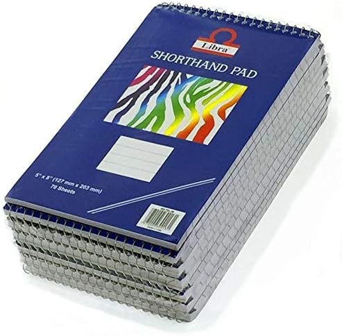 Libra 70 Sheets Top Spiral Note Pad Portable Interpretation Shorthand Notebook 5 x8 inch [TCOS-ST04B]