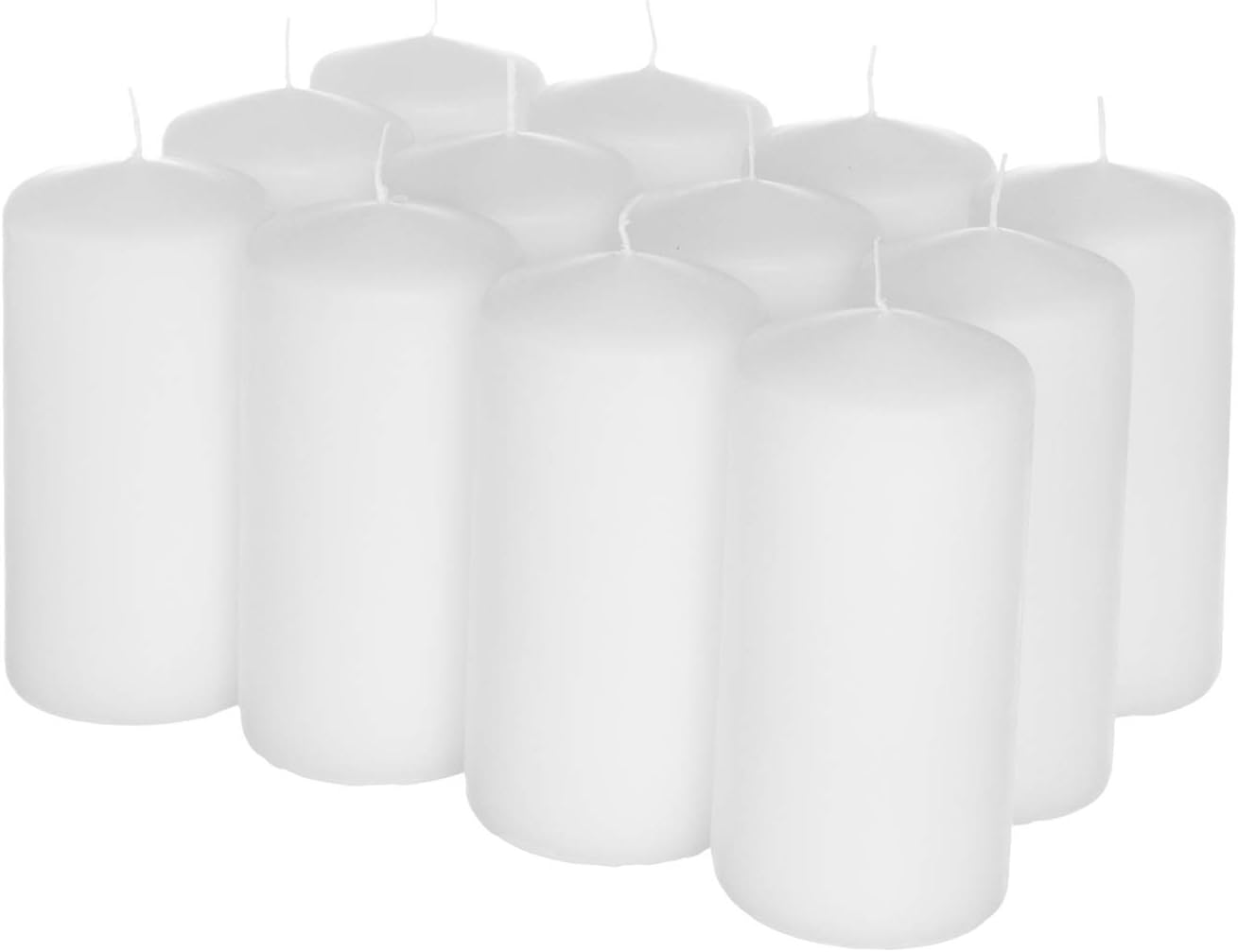 Royal Imports Pillar Candles White Unscented Premium Wax, 60 Hours Burning for Wedding, Spa, Party, Birthday, Holiday, Bath, Home Decor - 3"x6" Inch - Set of 12: Home Improvement