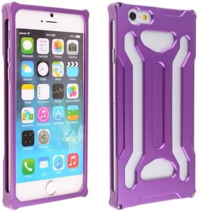 Eazewell Anti-Bend Braced Frame iPhone 6 Plus Case, Heavy Duty Full Aluminum Metal Cover Alloy Bumper Case Backing Shell Rugged Shield for iPhone 6+ Plus 6P 5.5" (Purple)