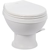 Dometic Model 401 Essential RV Toilet &ndash; Heavy-Duty Plastic Bowl, Universal Fit &amp; 2-Bolt Mount, Low-Profile 13&ndash;5/8" Seat Height, Gravity Flush Toilet with Soft-Close Seat, White (9610008278)