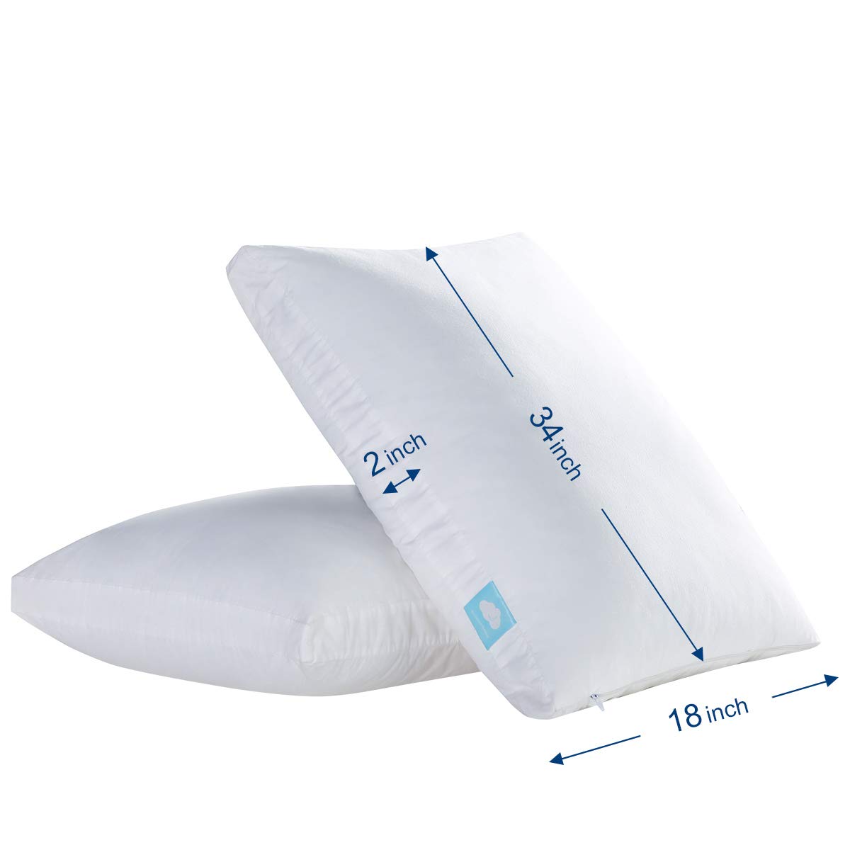 Accuratex Set of 2 Gift Pack Soft Plush Micro Gel Fiber Surrounded Pillow with Removable Zipped Cover and Inside Adjustable Shredded Memory Foam Pillow Insert King Size