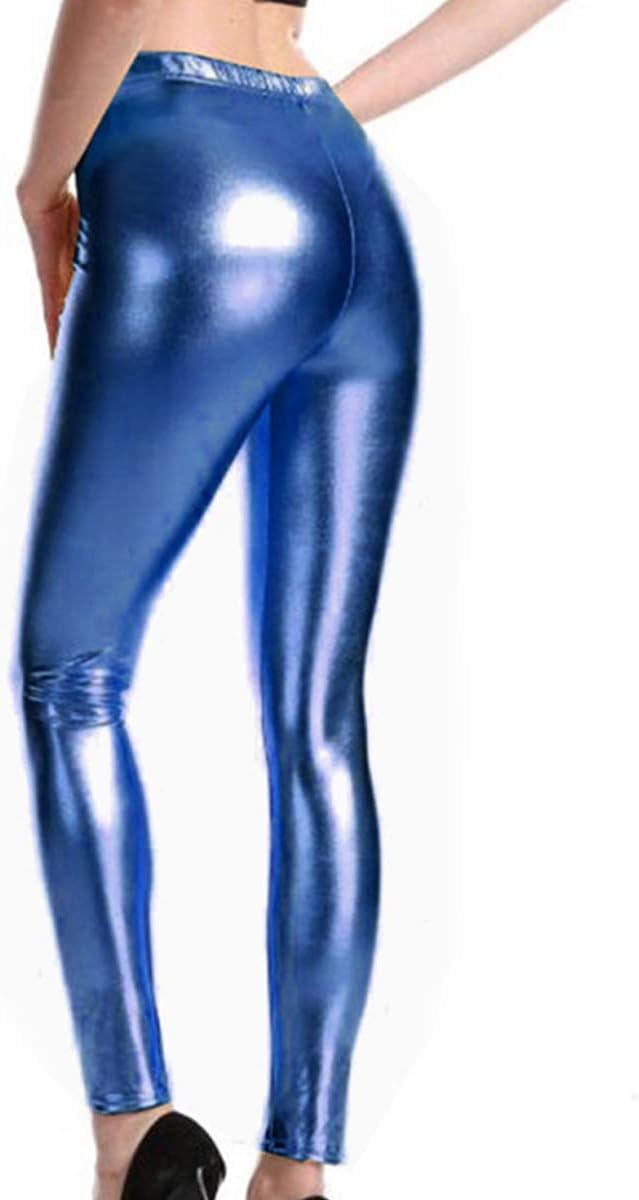 Alaroo Girls Halloween Shiny Seamless Leggings Party Costume Outfit Pants NavyBlue XL