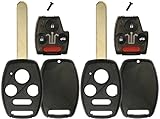 KeylessOption Keyless Remote Uncut Car Key Fob Shell and Button Pad With Chip Slot For OUCG8D-380H-A (Pack of 2)