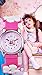 ZEIGER New Fashion Children Kids Toddler Watches Girls Age 5-10 Time Teacher, Cartoon Character 3D Floral Silicone Band -Pink