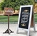 A Frame Chalkboard with Chalk Markers by HBCY Creations: 40x20 Solid Wood A-Frame Sign Whitewash Double-Sided Magentic Menu Board, Deluxe Set Includes 8 Chalk Markers, 10 Stencils, 2 Magnets