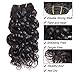 Peiyulex Brazilian Water Wave Bundles With Closure,Wet and Wavy Human Hair 4 Bundles with Lace closure Ocean Wave Human Hair Weave Extensions Remy Hair 50g/bundle (4x10inch+10 Middle part)
