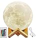 KITTY KIDO - 3D Printed Moon Lamp 16 Colors, Dimmable with Remote&Touch Control (5.9 Inches), USB Rechargeable, Favorite for Kids and Home Decorative Gifts, Moon Light Dinner