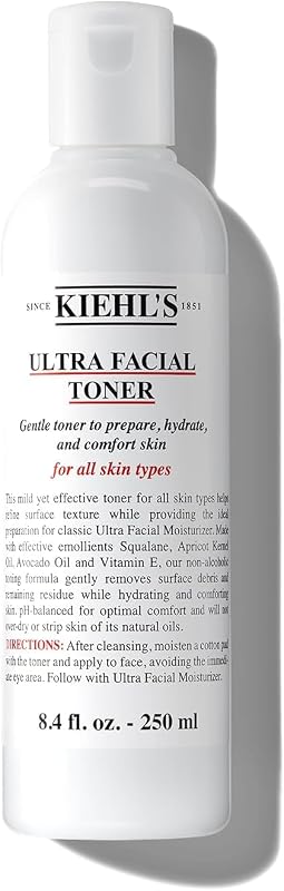 Ultra Facial Toner, 250 ml, mildes alkoholfreies Gesichtswasser, feuchtigkeitsspendender Toner mit Avocadoöl und Vitamin E, sehr wirksam, für jeden Hauttyp geeignet