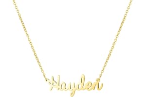Awegift Personalized Name Necklace 18K Gold Plated New Mom Bridesmaid Gift Jewelry for Women