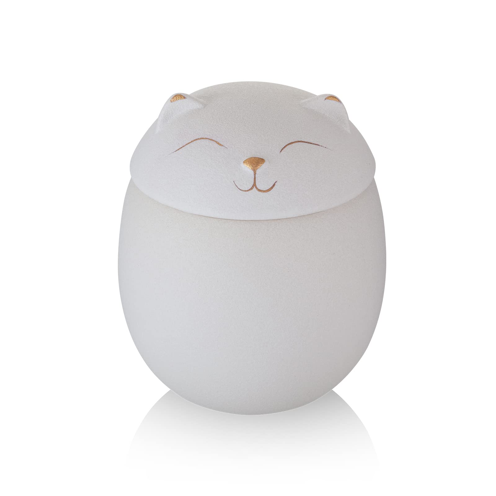 NEWDREAM New Dream: Cat-Shaped Ceramic Urn, Pet Urn (White Big)