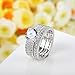 Bamoer Set of 3 18K White Gold Plated Wedding Finger Ring CZ Cubic Zirconia Jewelry (7)