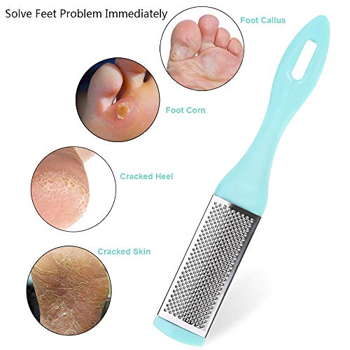 Double Sided Foot Rasp Foot File and Callus Remover to Remove Hard Skin Best Foot Care Pedicure Metal Surface Tool To Remove Hard Skin Surgical Grade Stainless Steel File (BLUE)