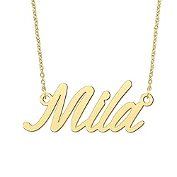 BYBWBL Mila Name Pendant Necklace 18k Gold Plated