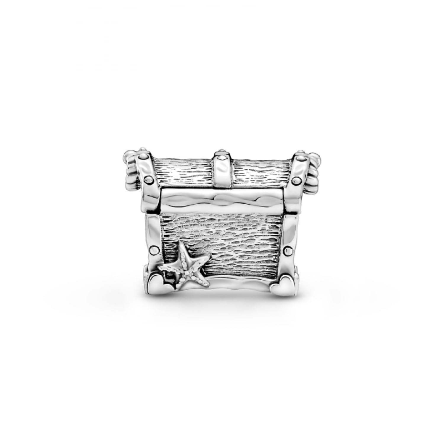 PANDORA Moments Sterling Silver Treasure Chest Charm - 10mm x 10mm x 13.7mm (D/H/W), one size, Sterling Silver, None