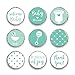 324 Mini Candy Stickers 0.75 Inch Girl Baby Shower Favors Decoration Labels Gender Neutral (Mint)