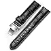 iStrap Leather Watch band -Alligator Grain Embossed Pattern Calfskin Replacement Strap-Stainless Steel Deployment Buckle with Push Buttons-Bracelet for Men Women-18mm 19mm 20mm 21mm 22mm 24mm